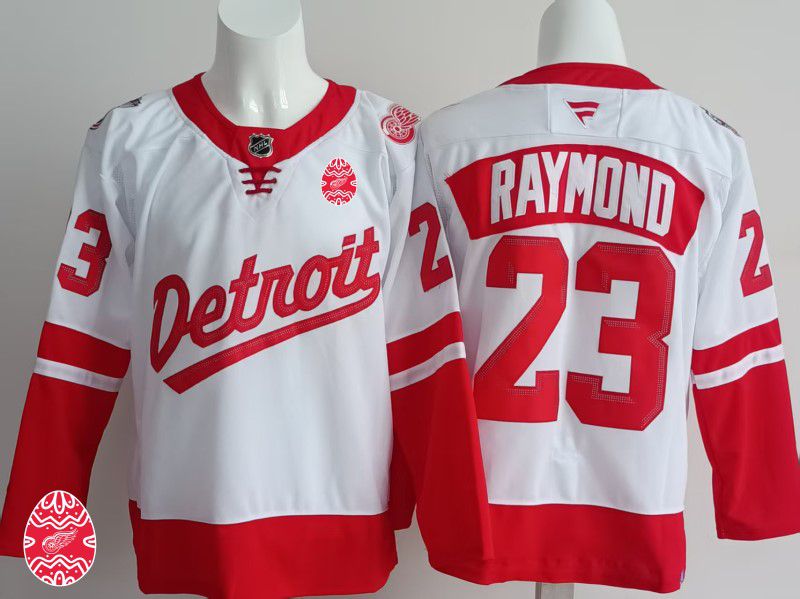 Men Detroit Red Wings 23 Raymond White 2025 Fanatics Home Premium NHL Jersey style 3